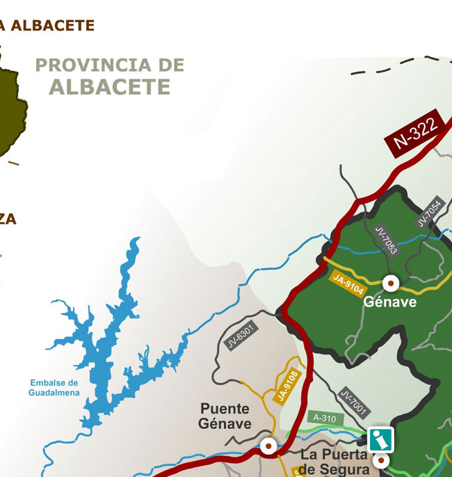 Mapa de las Sierras de Cazorla, Segura y las Villas - Cuadrante A2